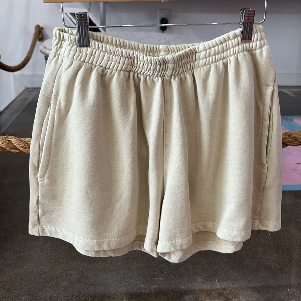 Cream sweat shorts